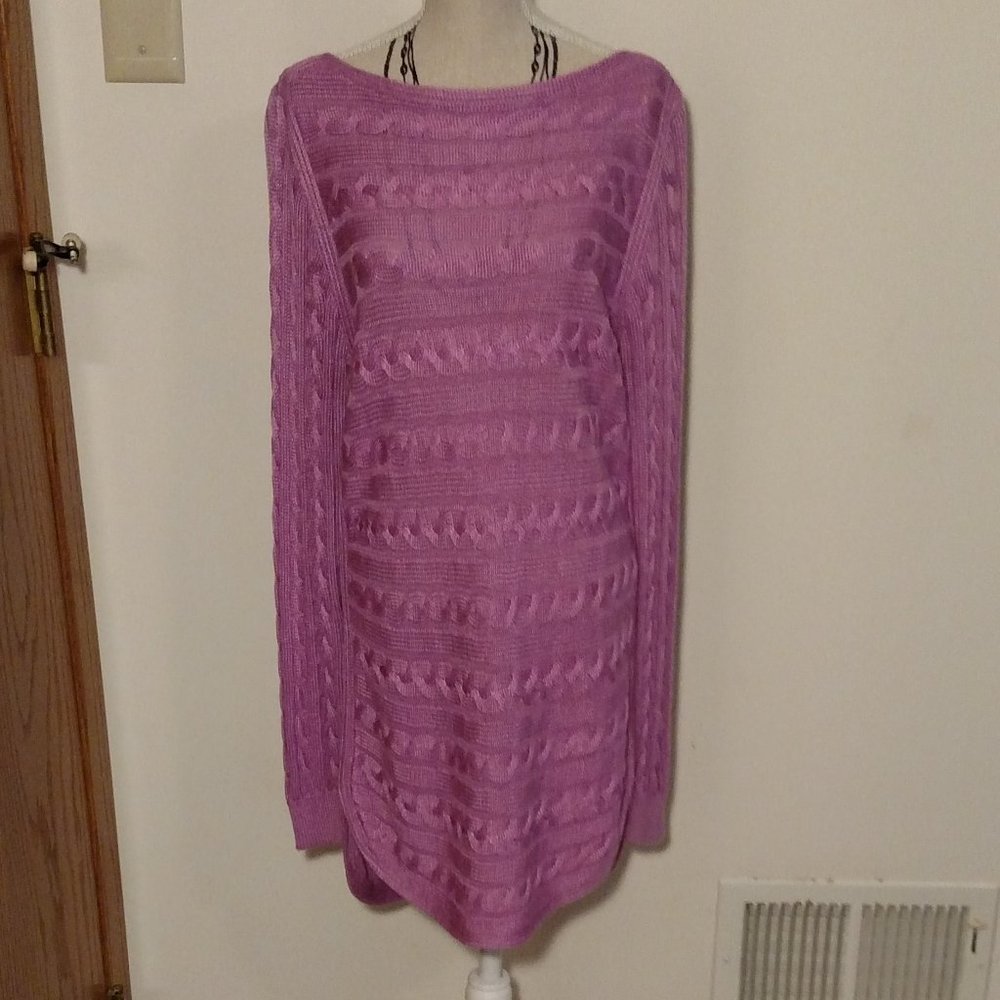 Lauren Ralph Lauren lilac cable long sleeve sweater dress, EUC, size S